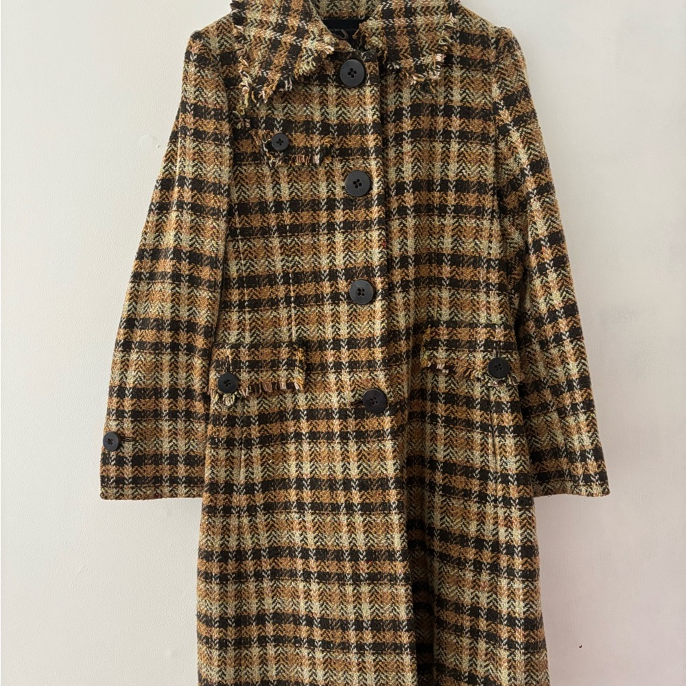 Plaid Wool-Blend Coat BCBGMacAzria